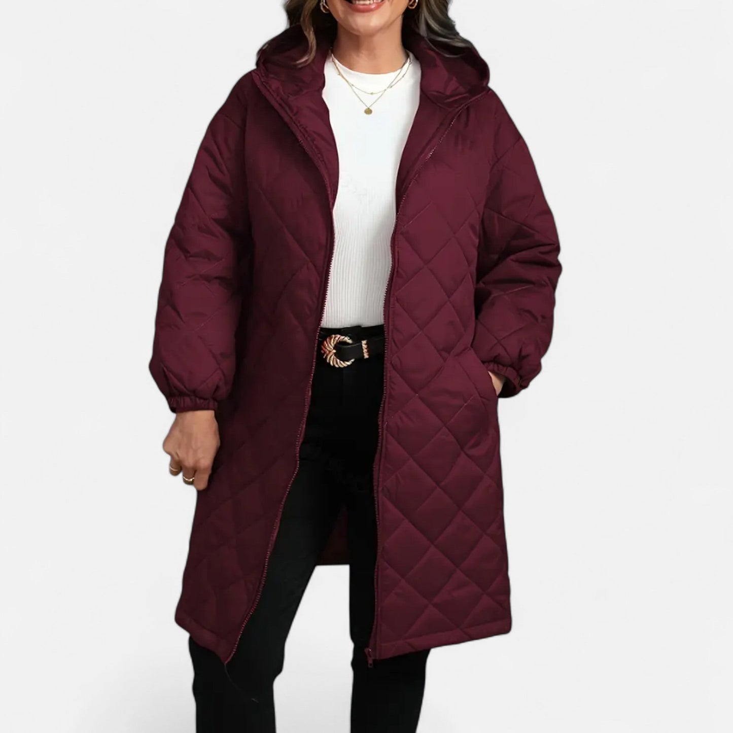 Chaqueta Acolchada Plus Size para Mujer